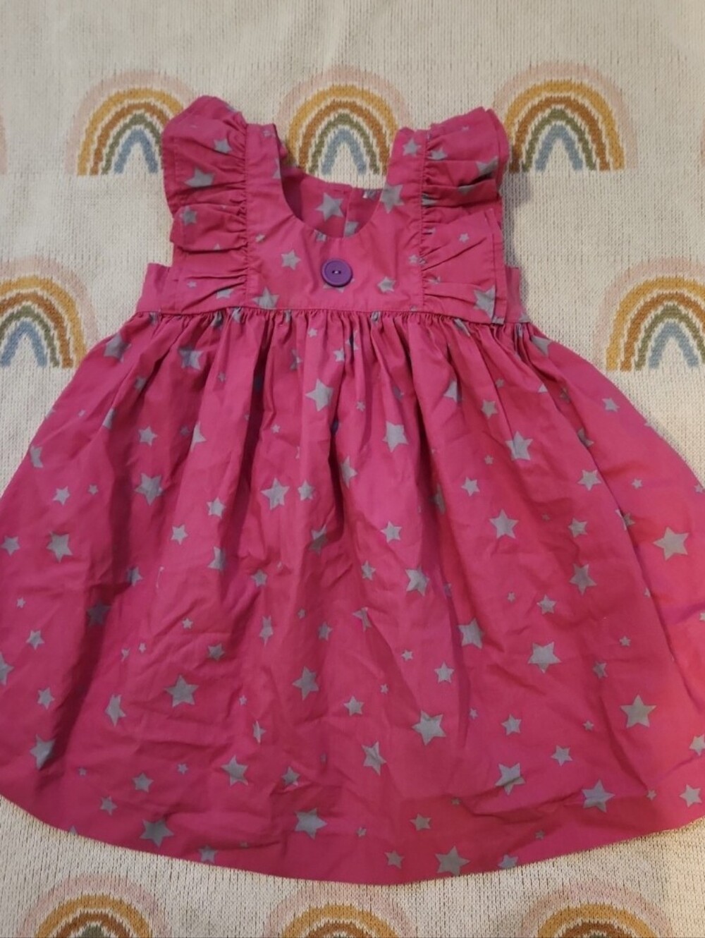 Eleanor Rose 3/4 3t Pink Star Ruffle Dress
